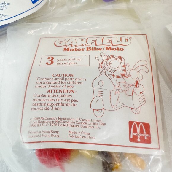 Vintage New Sealed Lot Of 5 McDonald's Happy Meal Garfield The Cat Odie 1989 NOS - Picture 11 of 11